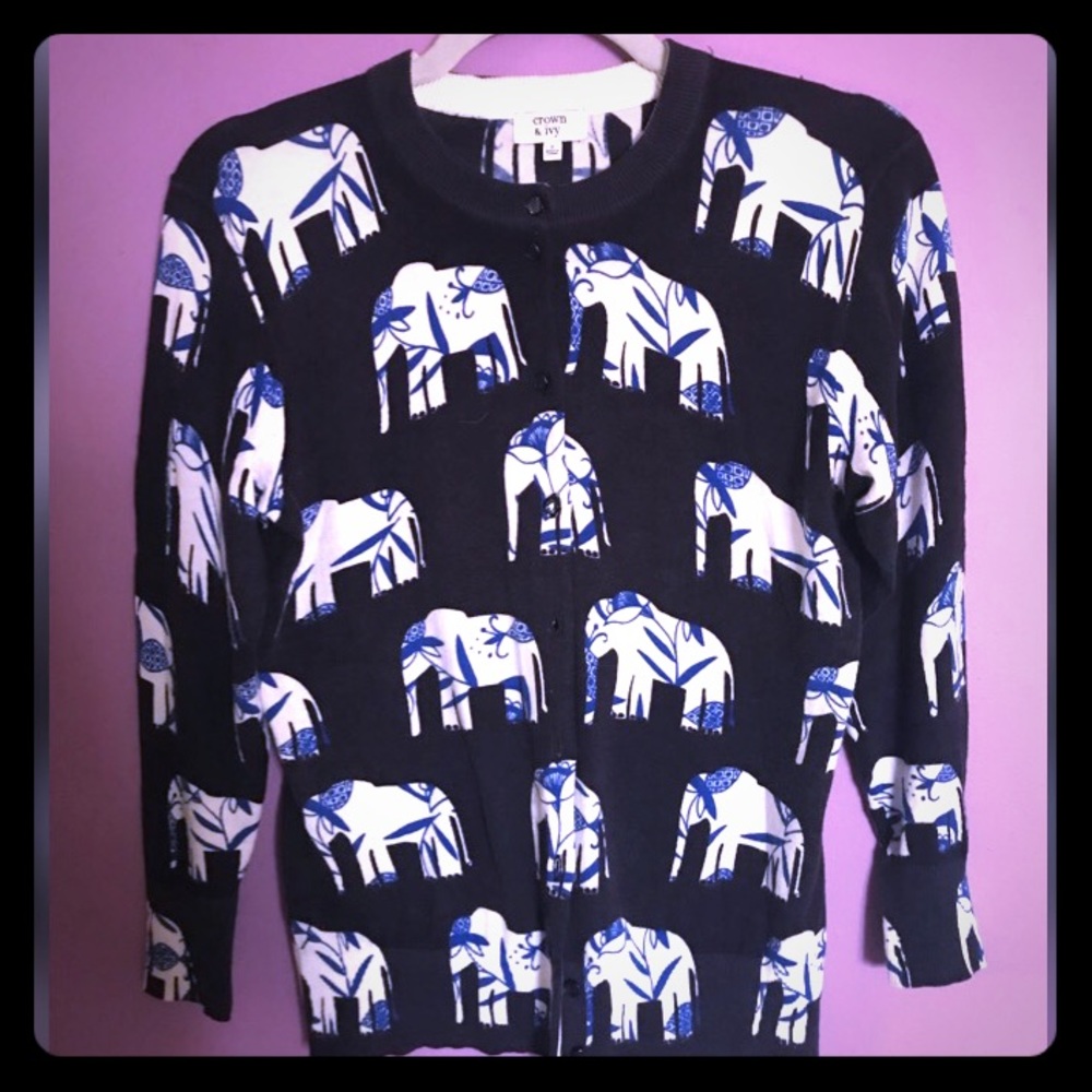 Crown & Ivy Elephant Cardigan